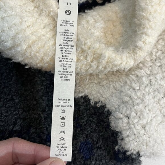 Lululemon Women’s Merino Wool Sweater Size 10 Ombre Knit Textured Turtleneck - Picture 4 of 9